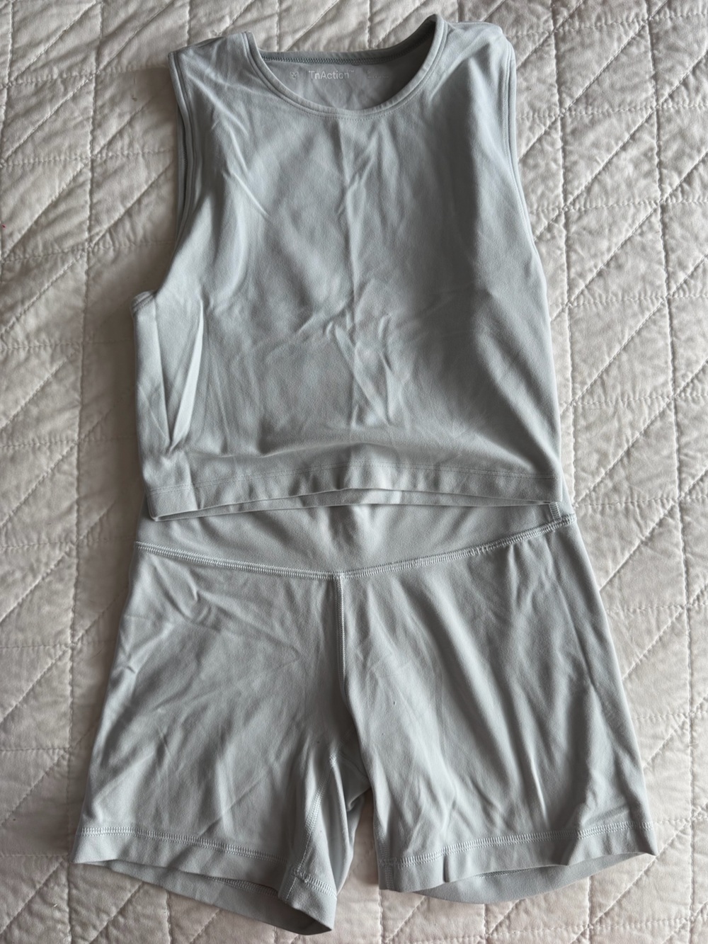Aritzia Pale Blue Performance Tank & Shorts Set